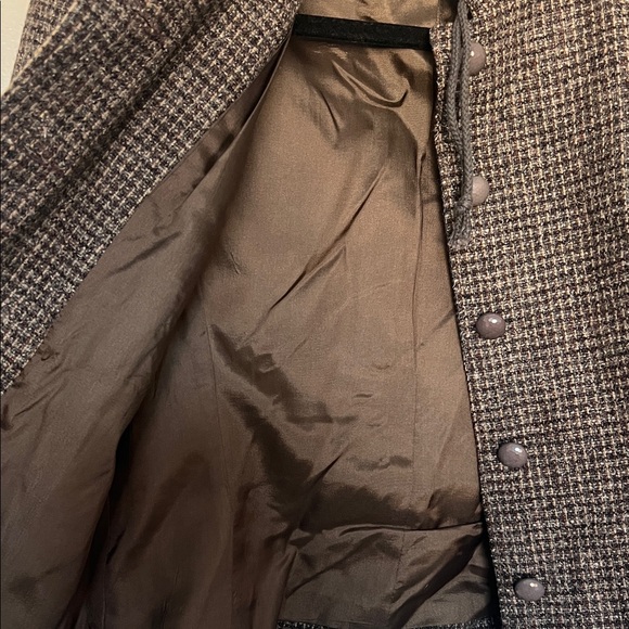 Vintage Cropped Brown Checkered Tweed Jacket - Picture 9 of 10